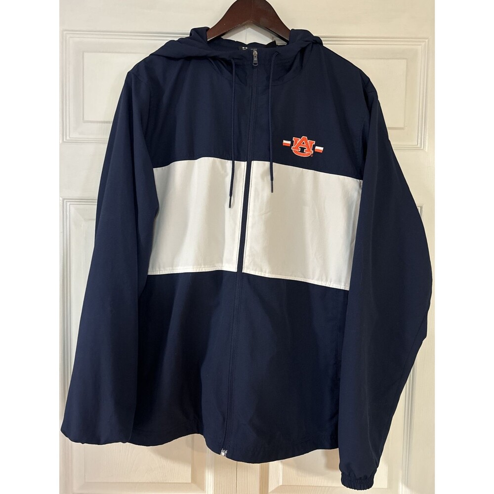 Auburn Tigers Under Armour Mens Jacket LARGE Blue Loose Full Zip Football